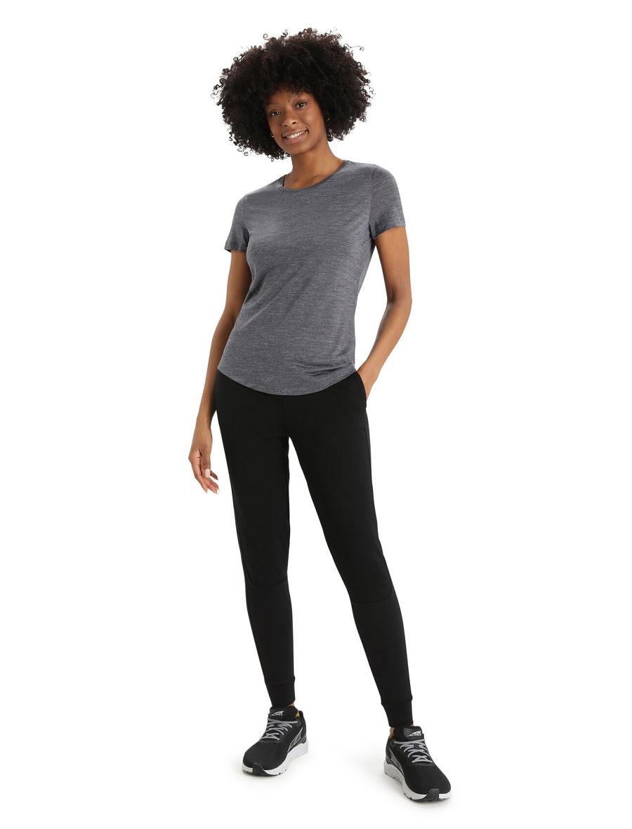 Midnight Heather Women's Icebreaker Merino Sphere II Short Sleeve T Shirts | USA 1568ILHS